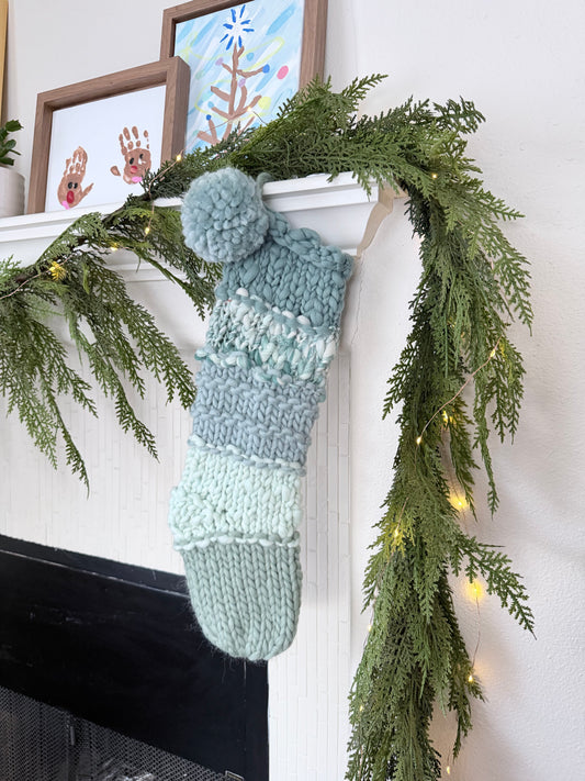 Heirloom Knit Christmas Stocking | Ready to Ship Luxury Handmade Stocking – Twilight Timber