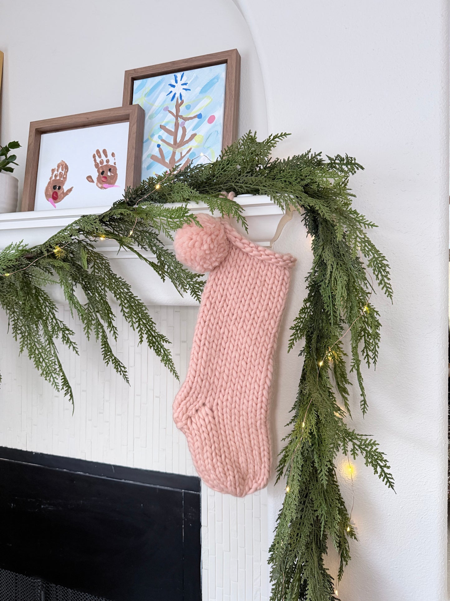 Heirloom Knit Christmas Stocking | Ready to Ship Luxury Handmade Stocking – Salmonberry