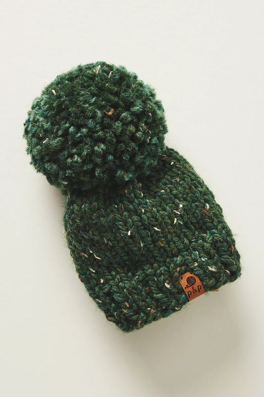 Hand Knit Beanie – Classic Christmas Green | Pine & Poppy