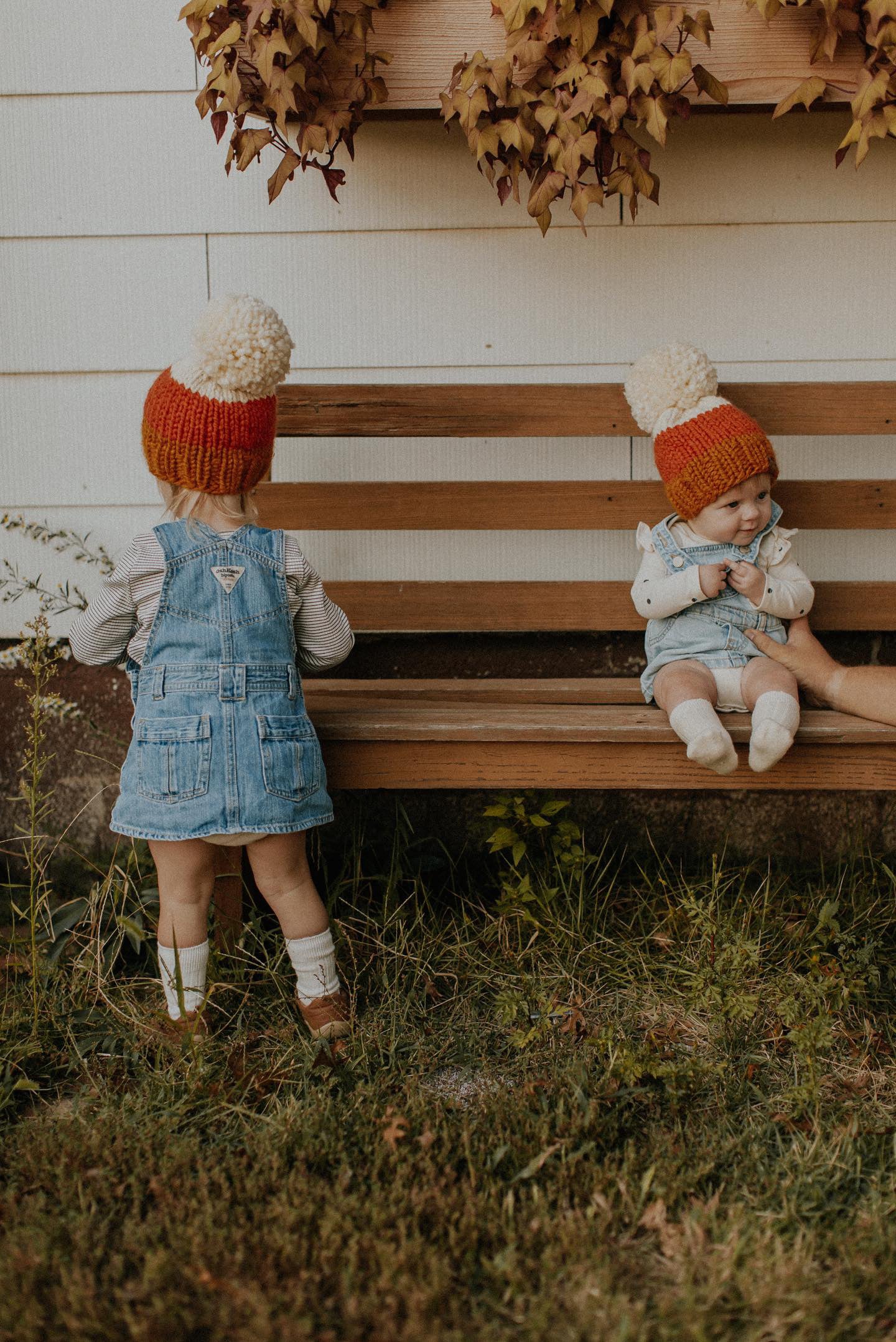 Hand Knit Beanie – Candy Corn | Pine & Poppy