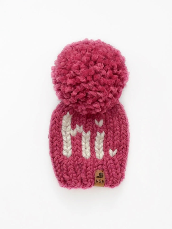 Hand Knit Beanie – "Hi" Hats| Pine & Poppy