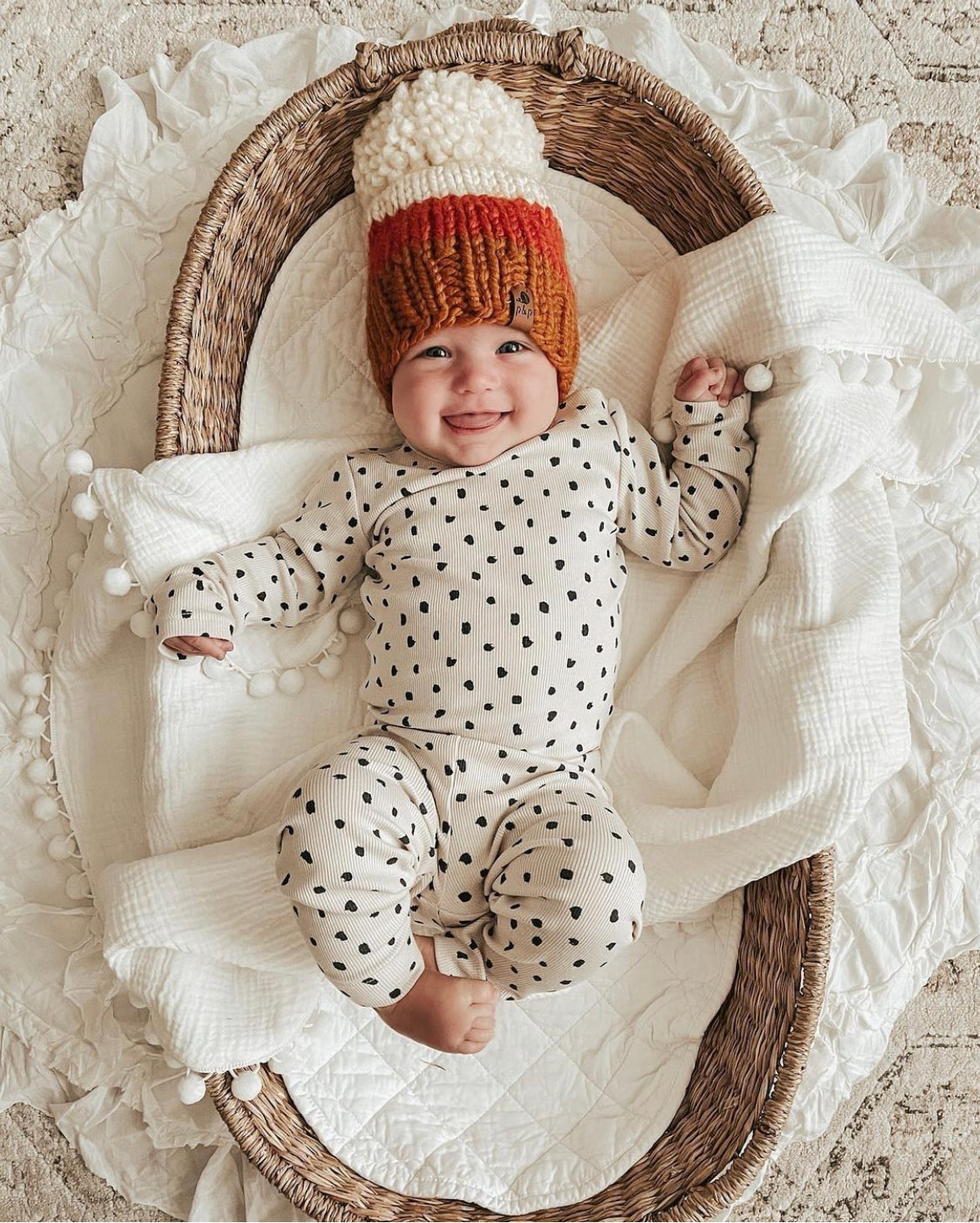 Hand Knit Beanie – Candy Corn | Pine & Poppy