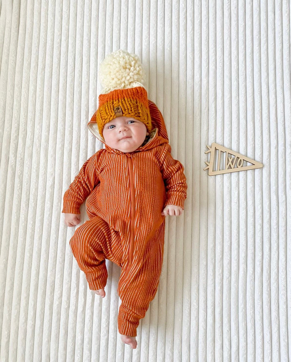 Hand Knit Beanie – Candy Corn | Pine & Poppy