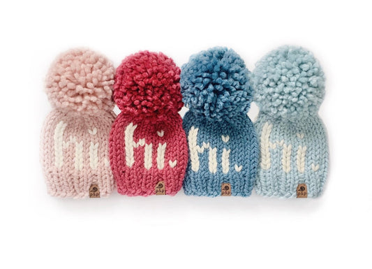 Hand Knit Beanie – "Hi" Hats| Pine & Poppy