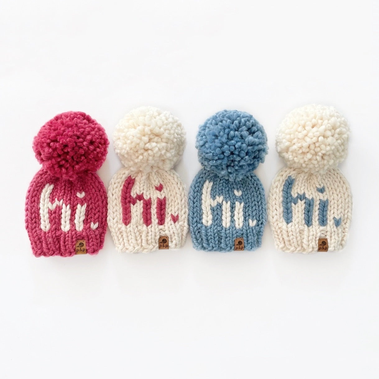 Hand Knit Beanie – "Hi" Hats| Pine & Poppy