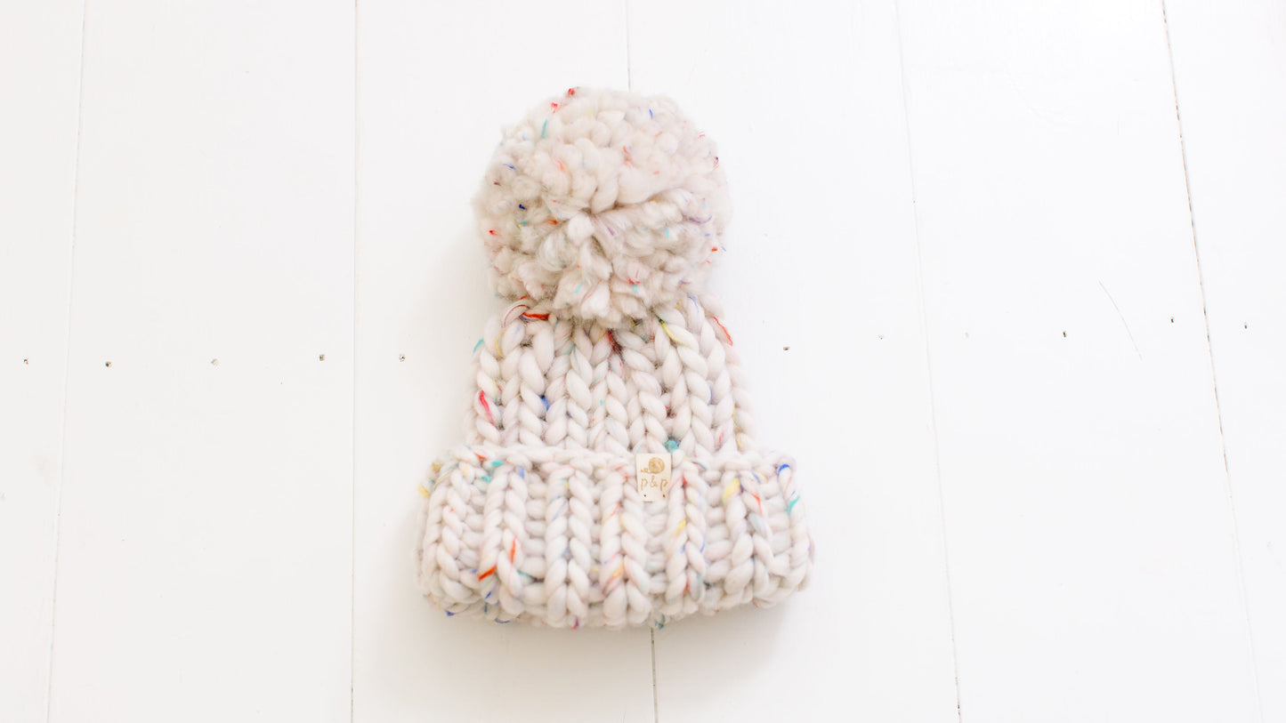 Hand Knit Beanie – Funfetti | Pine & Poppy