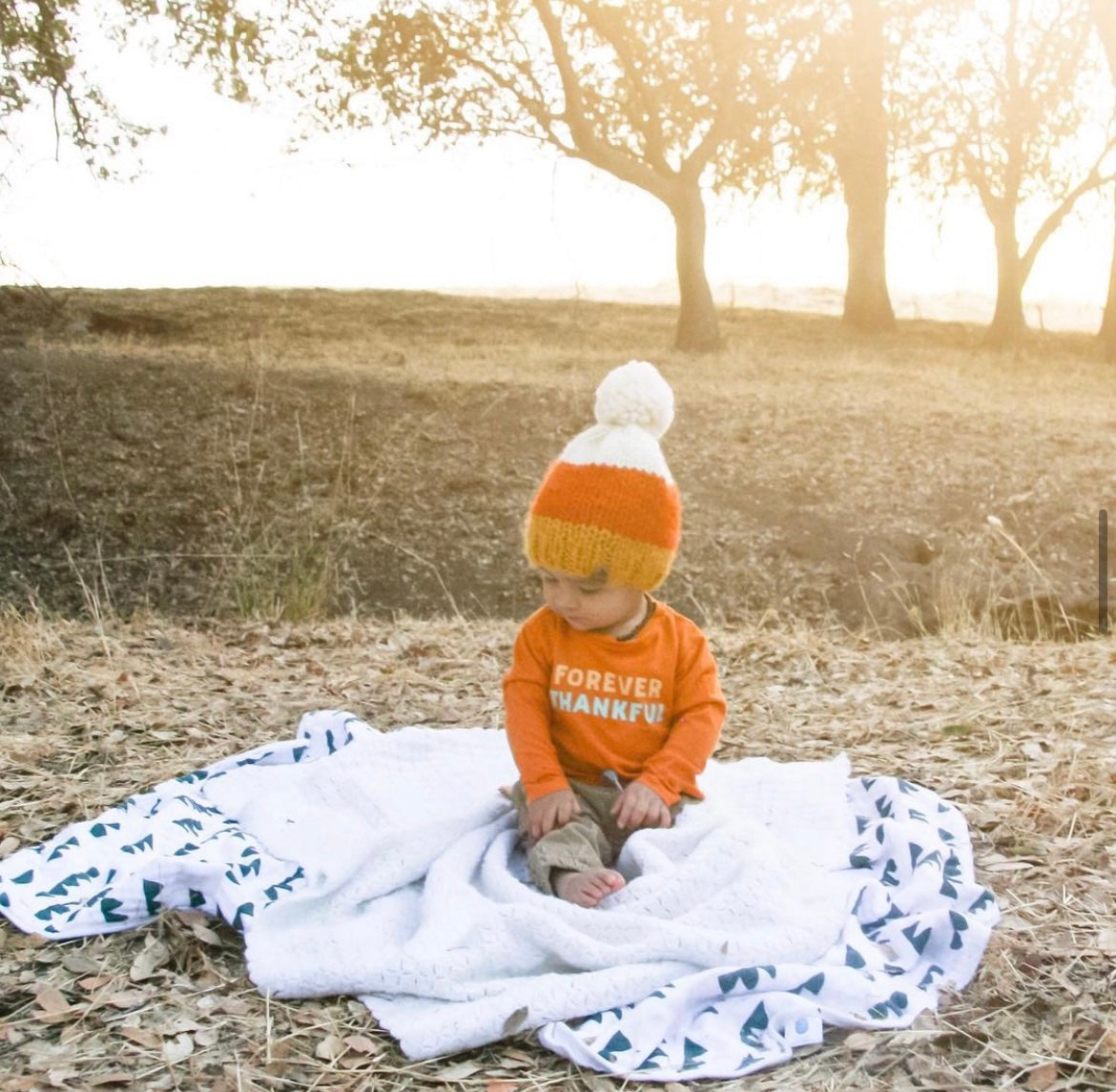 Hand Knit Beanie – Candy Corn | Pine & Poppy