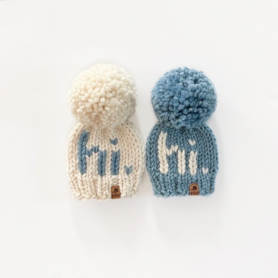 Hand Knit Beanie – "Hi" Hats| Pine & Poppy