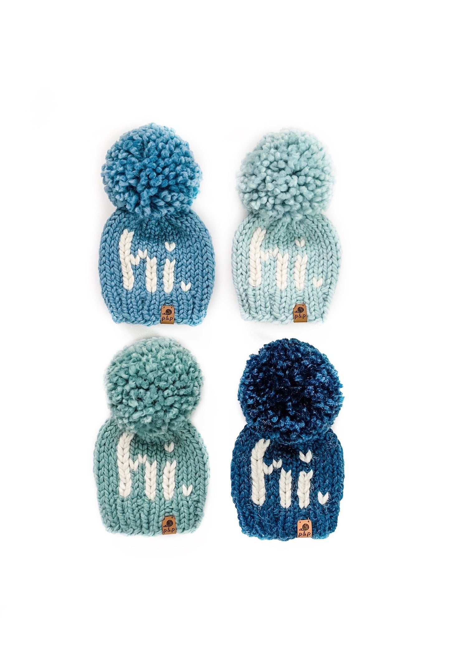 Hand Knit Beanie – "Hi" Hats| Pine & Poppy